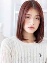 モッズヘア 越谷(mod's hair)&nbsp;センターパート艶カラー切りっぱなしボブディa越谷20代30代40代