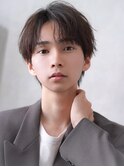 メンズ韓国シースルーマッシュ【無造作緩めスパイラルパーマ】