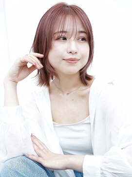 顔まわりレイヤー/ピンクベージュ