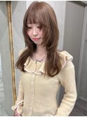 【momoa】ハッシュカット×ミルクティーベージュ《ブリーチ》