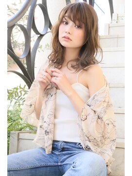 ロエナ(ROENA) 20代30代40代50代小顔カット黒髪ワンレンボブルフネビージュ前髪