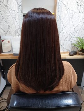 ヘアーカルチャー 小倉台店 HAIR CULTURE ミディアムストレート髪質改善カラーモカブラウン