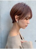 外ハネボブセクションカラーグラデーションカラーペールベージュ