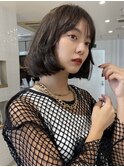 モード韓国ヘア タッセルボブ 黒髪ボブ ミニボブ  ヨシンモリ