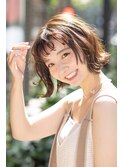 大人可愛いやわらかソフトウェーブボブ
