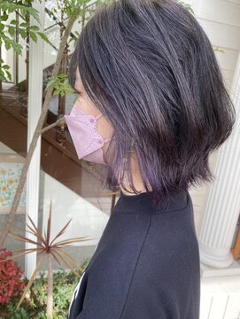 リアン 徳重店(Rian) レイヤーボブ×イヤリングカラー×パープル