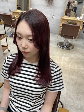 ナチュラル グロー 仙台駅前店(Natural grow) 縮毛矯正でツヤ感バッチリ!カシスレッド♪♪