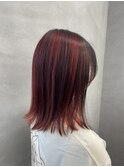 アンブレラカラー インナーカラー デザインカラー レッドカラー