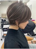 ハイライトバレイヤージュダブルカラーショートカット　30代40代