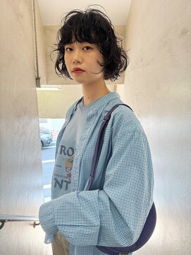 ソイ コンク 下北沢(soi conc) 【curly bob】レイヤーボブ_ウェーブパーマ_前髪パーマ_ミニボブ