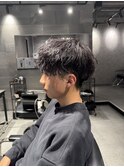 刈り上げマッシュ×波巻きパーマ