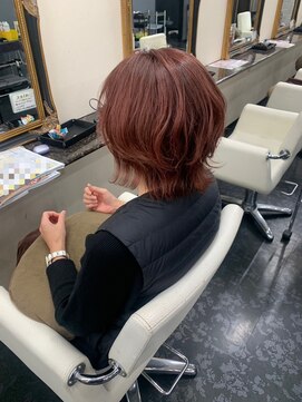 アイズ 渋沢(AIZU) くびれウルフショート　ピンクカラー