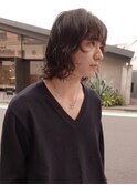 メンズボブウルフメンズミディアムレイヤーカットメンズウルフ