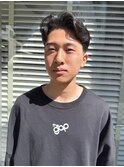 メンズ/刈り上げ/センターパート/黒髪/清潔感/くせ毛