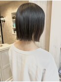 福山市美容室Caary ナチュラルストレート ぱつんとミニボブ