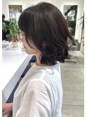 大人ショートボブパーマ/デジタルパーマ/白髪ぼかし30代40代50代