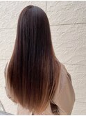 髪質改善ストレート/レイヤーロング/アースカラー/30代40代50代
