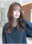大人かわいいくびれレイヤーシースルーバング似合わせイメチェン