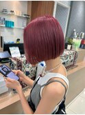 ☆ピンクカラー　ボブカット