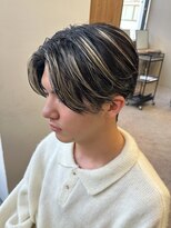 エルマーク 京橋(L-MARK) ハイライトセンターパートメッシュダブルカラーツーブロック