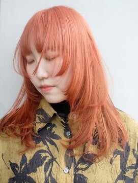 シオン(shion) アプリコットオレンジメルティカラー似合わせカット_ba455922
