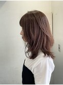 大人ヘア ミディアムレイヤー くすみブラウン 【miku】