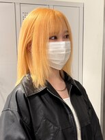 ベレーザ 渋谷(BELEZA) 13556韓国アプリコットオレンジオレンジベージュストレートボブ