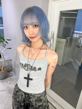 キオク(KIOX) ブルーカラー/水色カラー/名古屋美容室/栄美容室