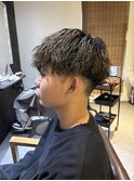 ツイストスパイラル　ホワイトメッシュ　ピンパーマ　八王子