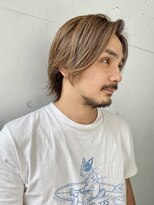 フッズ(HOODS)&nbsp;ブリーチなしカラーミルクティーベージュ　メンズセンターパート