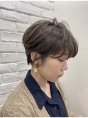 大人可愛いワイドバングショート