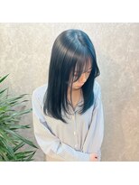 ヘアカラーファクトリー&nbsp;ミディアム/ローレイヤー×ブルブラック/30代40代50代/久留米