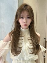 ロンド リリー 銀座(Lond Lily)&nbsp;韓国風レイヤーカット/ミルクティーベージュ/シースルーバング