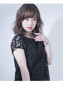 Aライン×ラフウェーブはスゥイートなモテ髪を演出