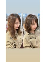 グランドライン(GRAND LINE)&nbsp;GRANDLINE 千崎聖太　くびれレイヤーボブニュアンスカラー