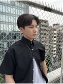 前上がりナチュラルセンターパート