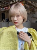 大人ボブ/外ハネボブ/ブリーチカラー/小顔カット/髪質改善[登戸]