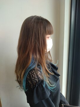 シャンプーボーイ 佐世保駅前店(SHAMPOO BOY) インナーカラー ターコイズ シャンプーボーイ佐世保駅前店