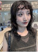 前髪オン眉パーマ
