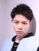 ネイビー(NAVY)&nbsp;爽やかアップバング 刈り上げ スパイキーショート