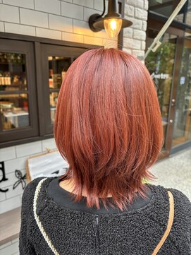 バドゥ(bud) コーラルピンク×くびれボブ