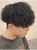 奈良men's緩め縦落ちツイストスパイラルパーマ