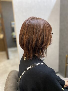 ブランカヘアー 西尾(BLANCA HAIR) くびれボブ／オレンジカラー