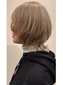 ミルクティーベージュ×柔らかウルフレイヤー