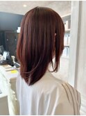 福山人気10代20代30代レイヤースタイル髪質改善オレンジブラウン