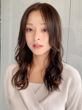 エトラ 渋谷店(etora) 小顔 前髪 レイヤーカット くびれヘア  アプリコットオレンジ"