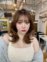 ロンドリゼル 札幌(Lond RiseL)&nbsp;ミディアムレイヤーカット/マロンベージュ/顔周り/前髪/札幌
