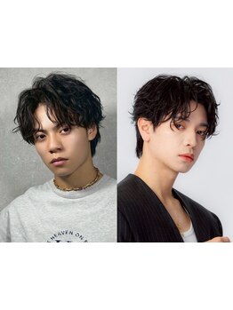 【大宮駅徒歩3分】メンズブリーチ/スパイラルパーマ/韓国風センターパート/波巻パーマ/メンズパーマ[大宮]