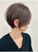 王子ボブ白髪ぼかしハイライトショートボブカット20代30代40代