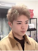 スパイキーショートブランドベージュハイトーンショート